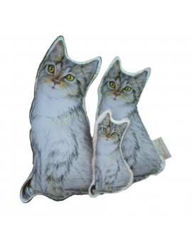 Kotek sensoryczny Maszkotka 40 cm bawełna i szary Minky