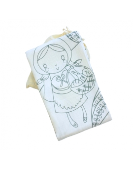 Swaddle, bamboo and cotton Little Red Riding Hood, size 120x120 cm